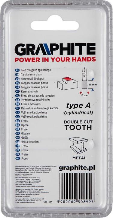 Image du produit Graphite HM TYPE METAL SCRAP (CYLINDRICAL) 16 X 25 MM BOX 6 X 45 MM 55H355