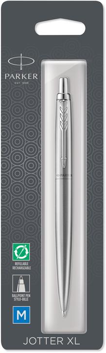 Actual product image Parker Ballpoint pen Jotter XL monochr. core stainless steel. Bl. M (Stainless steel, 1 x)