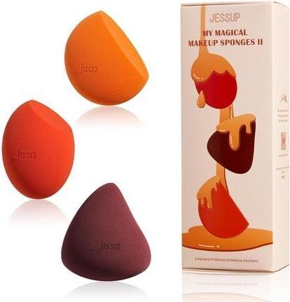 NoName Makeup Schwamm Set 3pcs Gesicht Schönheit Stiftung Blender Concealer SP013 Orange