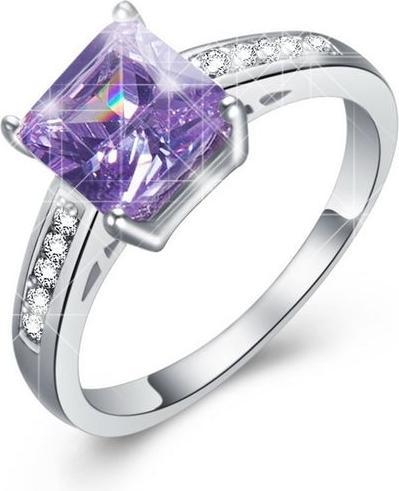 Produktbild Hermex versilberter Ring mit Amethyst / Weissem Topas - Gr. 60 / Size 9 (9)