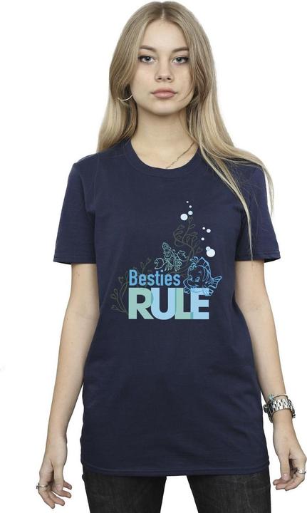 Actual product image Disney Womens/Ladies The Little Mermaid Besties Cotton Boyfriend T-Shirt (XXL)