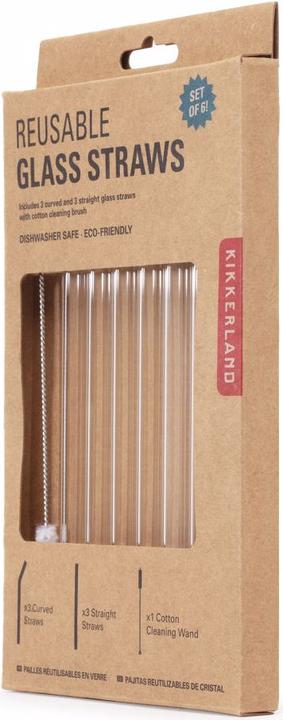 Image du produit Kikkerland Pailles de verre réutilisables (6 x)