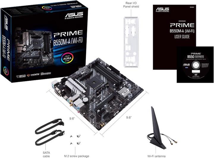 Produktbild ASUS PRIME B550M-A WI-FI (AM4, AMD B550, mATX)