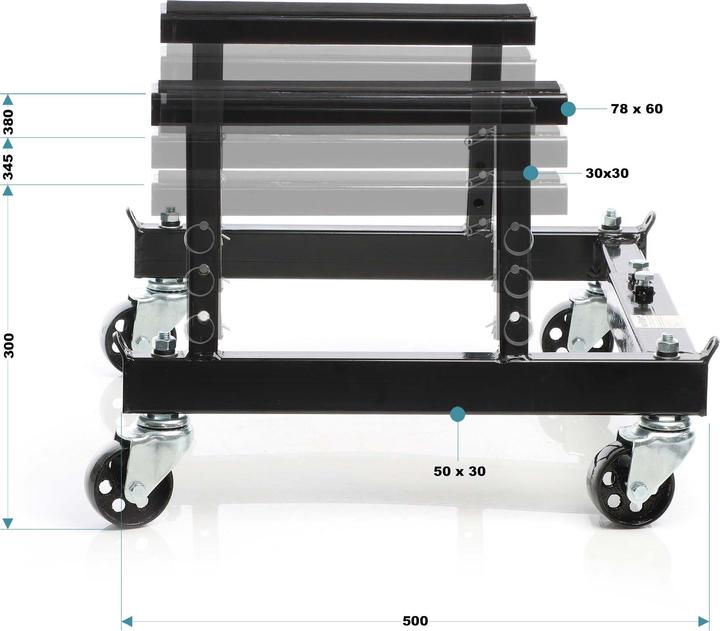 Actual product image Wiltec Mounting Stand w/Wheels Lifting Platform Rolling Hoist Support up to 680kg for Motorbikes ATV