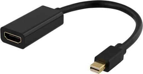 Produktbild Deltaco 00110024 video cable adapter Mini DisplayPort HDMI Black (Mini DP, HDMI, 20 cm)
