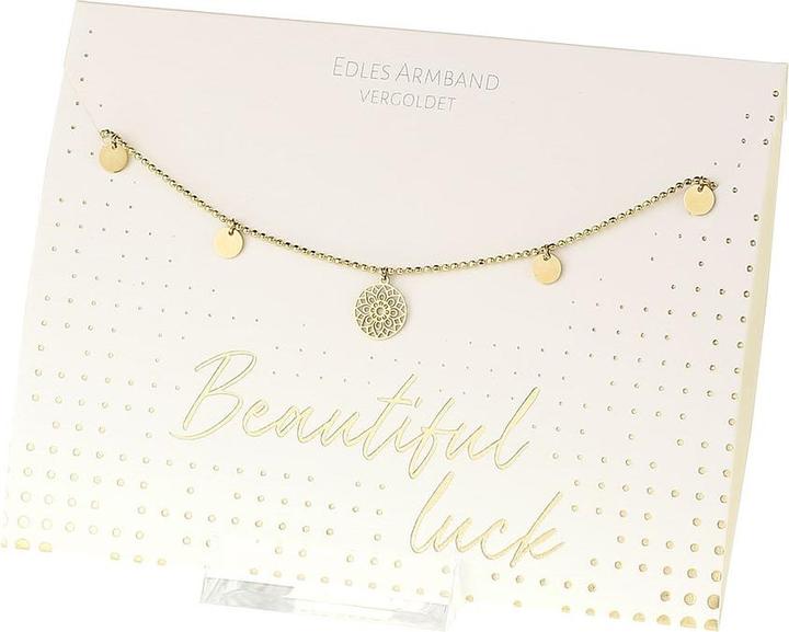 Actual product image Crystals Bracelet.mandala.lucky.gold.plated.606024 (17 cm, Stainless steel)