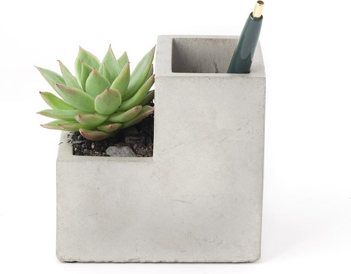 Actual product image Kikkerland Concrete Desktop Planter