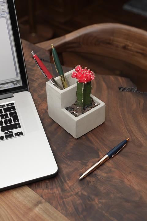 Actual product image Kikkerland Concrete Desktop Planter