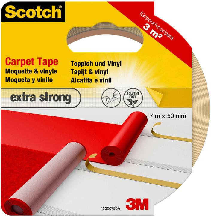 3M Scotch Nastro per tappeti, extra forte 50 mm x 7 m, bianco (50 mm)