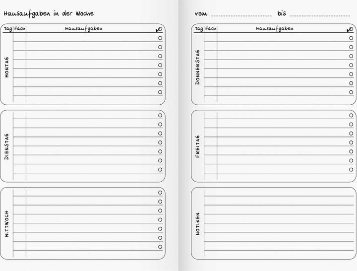 Produktbild Hausaufgabenheft (A5, Liniert, Harter Einband)