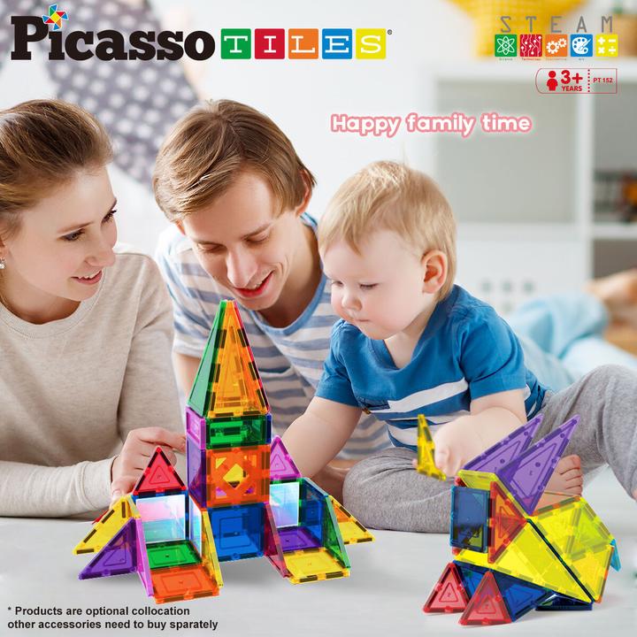Actual product image PicassoTiles Picasso Tiles - 3-D Magnetic Building Set (152 pcs) (PT152)