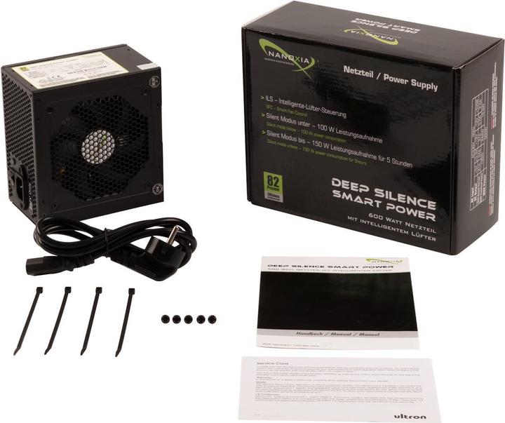 Produktbild Nanoxia Netzteil Deep Silence Smart Power 82% effizienz (600 W)