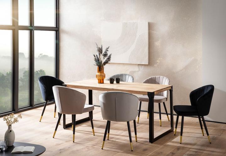 Produktbild FineBuy Esszimmertisch Esstisch Akazie Holz Massiv Metall Küchentisch Industrial (160 x 80 x 76 cm)