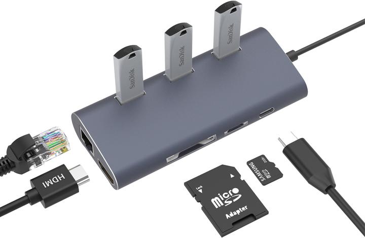 Produktbild picked. USB-C Hub (USB-C, 8 Ports)