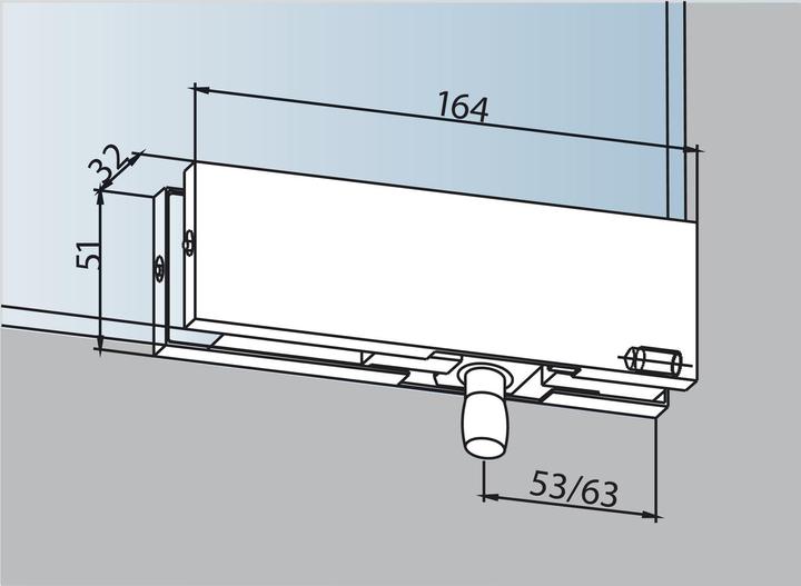 Actual product image Dormakaba Skylight fitting PT 30 for all-glass systems Universal (1 pcs.)
