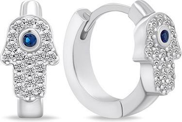Produktbild Brilio Silver - Modern Silver Hamsa Hoop Earrings EA667W