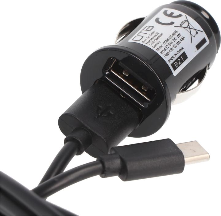 Image du produit AccuCell Adaptateur de charge USB pour voiture - Dual USB - 4,8A avec Auto-ID - noir - TINY