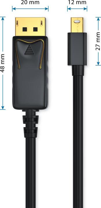 Produktbild CSL Mini DisplayPort zu DisplayPort Kabel - Audio Video Kabel - FullHD - kompatibel Apple Lenovo Surface (1 m, DisplayPort)