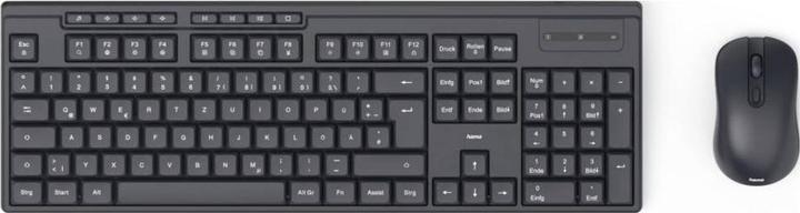 Hama WKM-200 Funk Tastatur, Maus-Set Deutsch, QWERTZ Schwarz (DE, Kabellos)