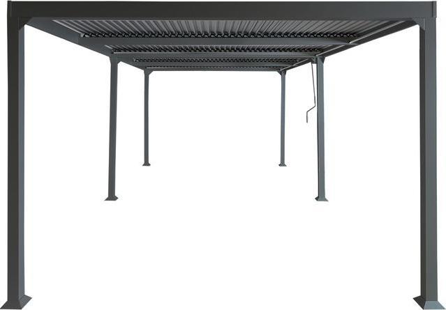 Actual product image Mendler Aluminium pergola HWC-L41, slatted pavilion, sturdy 8cm metal frame 3x6m - anthracite (300 cm, 306 cm)