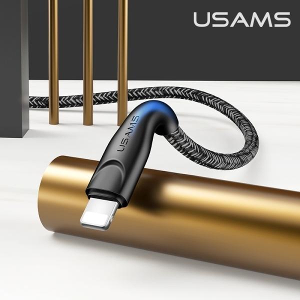 Actual product image Usams USB-A - Lightning cable 1 m black (63788-uniw) (1 m, USB 3.0)