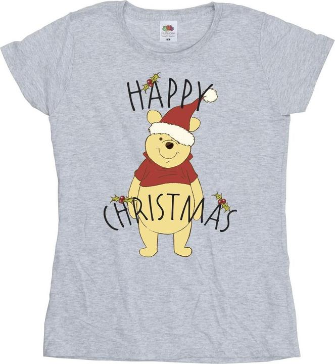 Disney Winnie The Pooh Happy Christmas Holly TShirt (M)