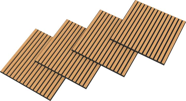 neu.holz Akustik-Wandpaneel 16er Set Vang 60x60 cm Eichenoptik, dunkel ()