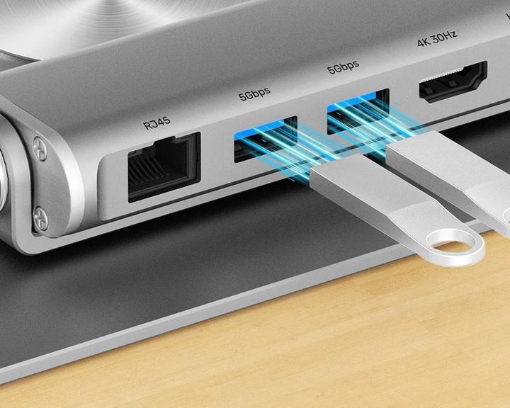 Actual product image Unitek PODSTAWKA POD LAPTOP + HUB USB-C HDMI 1.4 4K PD 100W (USB-C, 1 Ports)