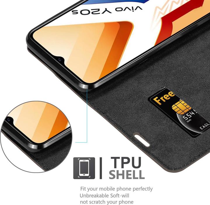 Actual product image Cadorabo Book Invisible Magnet Cover (Vivo Y20s)