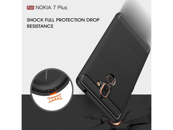 Immagine prodotto Screenguard Nokia 7 Plus Cover Carbon Brushed Soft TPU (Nokia 7 Plus)