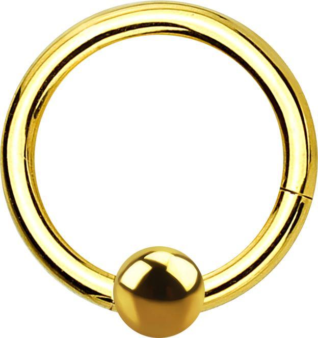 Produktbild Star Piercing Micro Segmentring klappbar vergoldet mit Kugel (ohne Messing, Titan G23)