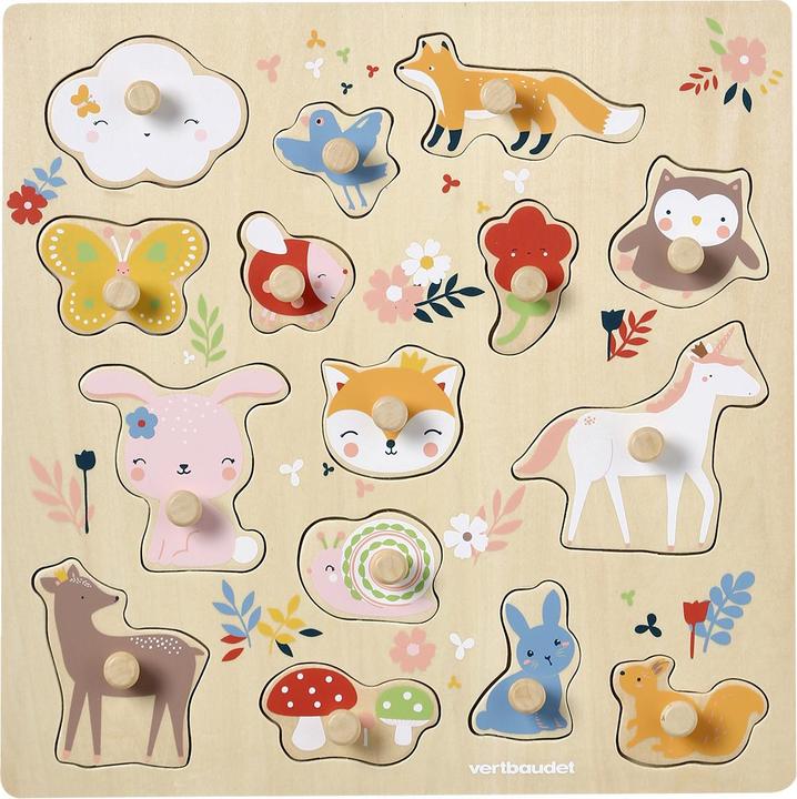 Produktbild Vertbaudet Baby Steckpuzzle MÄRCHENWALD aus Holz FSC® (15 Teile)