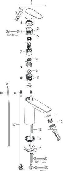 Produktbild hansgrohe TALIS E 110 Waschtisch Armatur, mit Ablaufgarnitur, mattschwarz