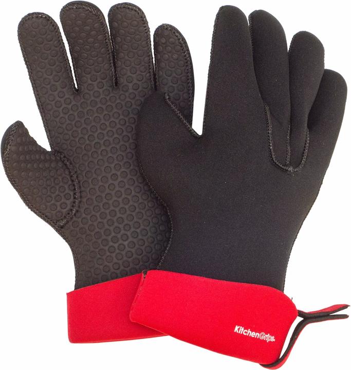 Actual product image Cuisipro Kitchen gloves size S, 5 fingers, black red (Rubber/Neoprene)