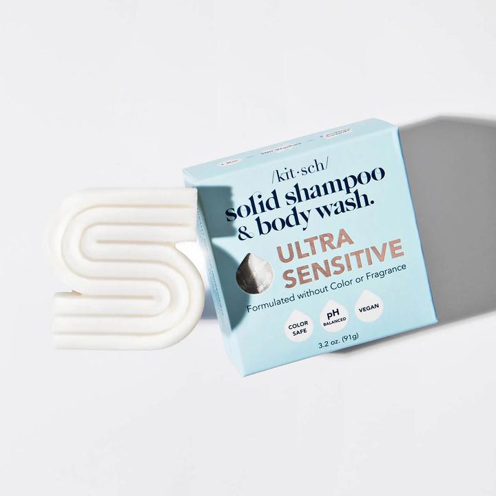 Actual product image Kitsch Shampoo- Und Körperwaschriegel Für Empfindliche Haut, Parfümfrei (Solid shampoo)