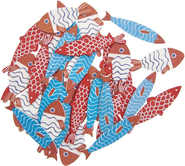 Produktbild Rico Design Streudeko Fische 36 Stück, Blau/Rot/Weiss
