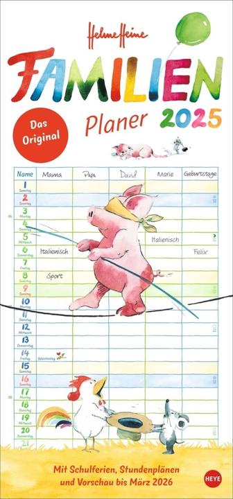 Produktbild Heye Familienplaner (21 x 45 cm, Harter Einband, Deutsch)