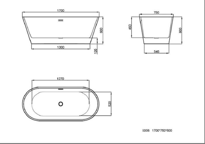 Image du produit Jet-Line Baignoire LAUSANNE II grise (170 cm, 80 cm)