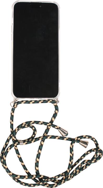 Produktbild PhoneLook Hülle Gummi transparent bumper mit Seil Grün / gold (Apple iPhone 16 Pro)