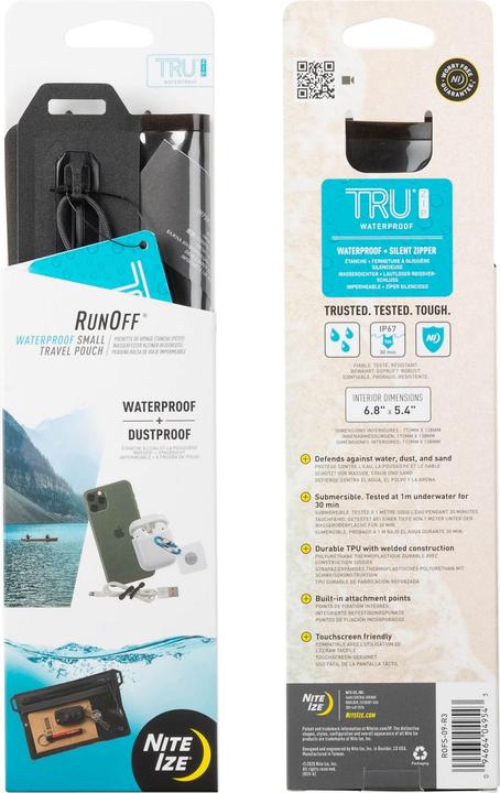 Actual product image Nite Ize RunOff™ Waterproof small Travel Pouch - Charcoal (0.33 l)