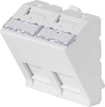Image du produit Générique Plaque murale avec angle de 30° pour 2 prises RJ45- 45 x 45 mm