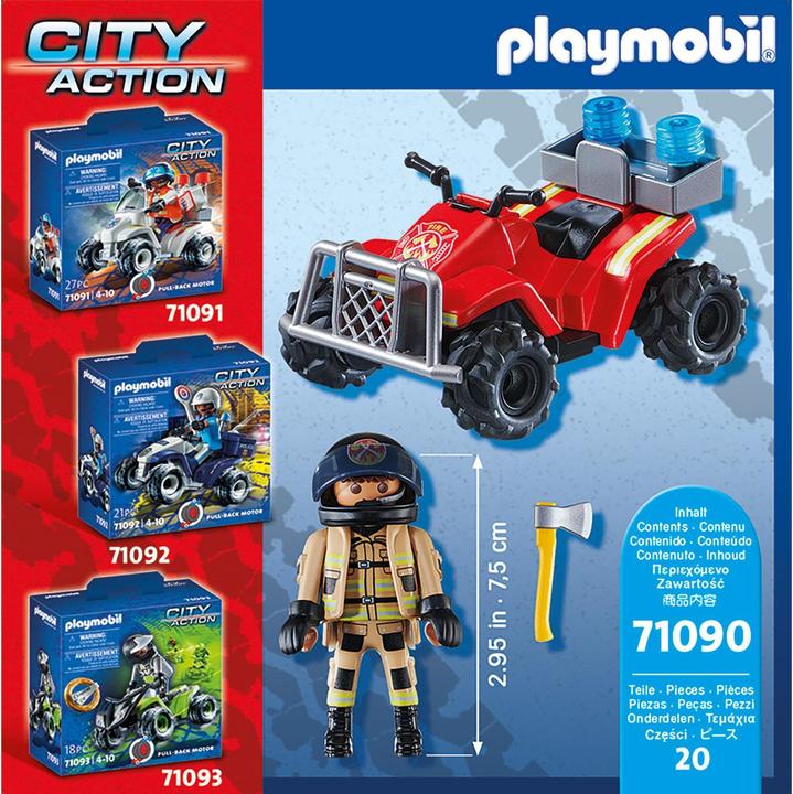Immagine prodotto Playmobil Quad di velocità dei vigili del fuoco (71090, Playmobil Città d'azione)