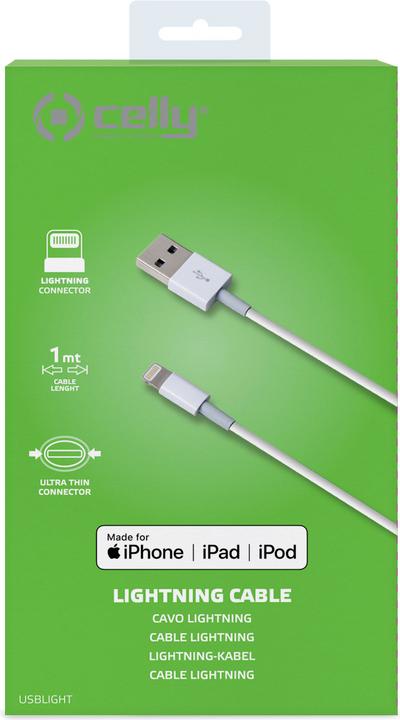 Produktbild Celly USB A – Lightning (1 m, USB 3.2 Gen 1, 12 W)
