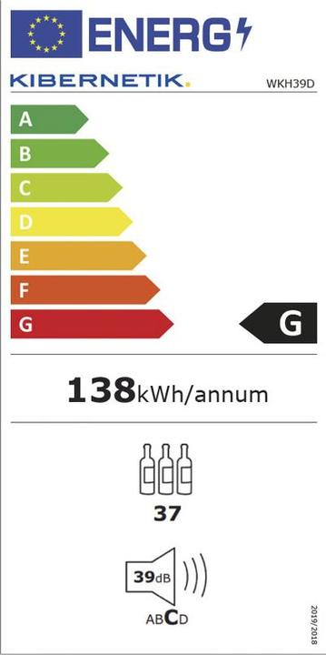 Energie-Label Kibernetik Weinklimaschrank WKH39D 2 Zonen