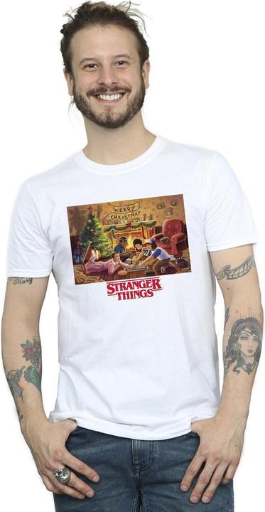 Actual product image Netflix Mens Stranger Things Christmas Gathering T-Shirt (M)