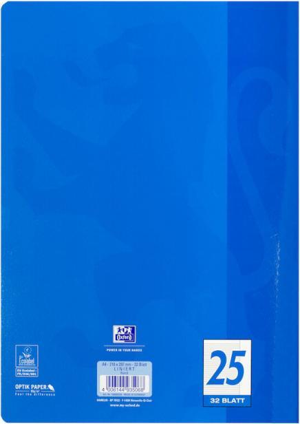 Image du produit Oxford Cahier d'école, A4, linéature 25 (A4, À rayures, Couverture rigide)