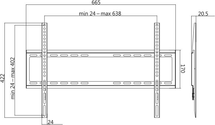 Productafbeelding LogiLink TV muurbeugel (Muur, 70", 35 kg)