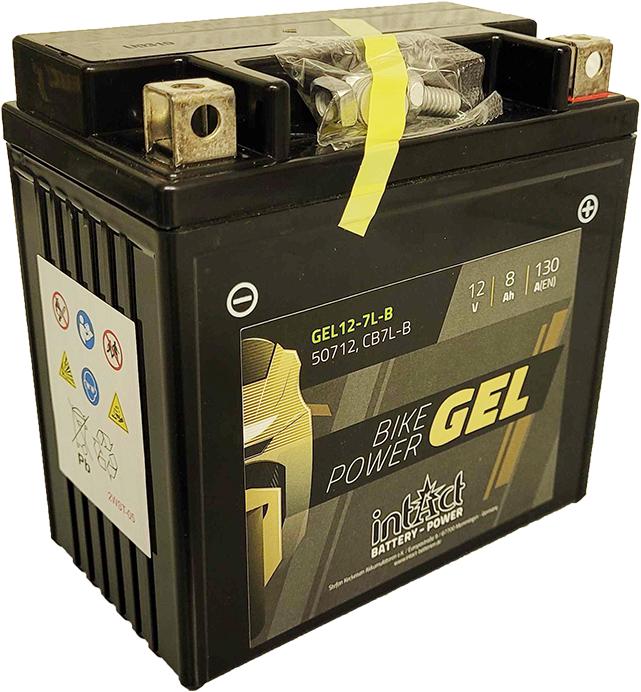 Actual product image Intact GEL12-7L-B Bike-Power GEL 8Ah Motorcycle Battery (DIN 50712) YB7L-B (12 V, 8 Ah, 130 A)