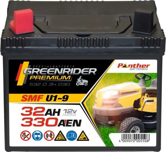 Produktbild Panther Batterien Rasentraktorbatterie 53034 12V 32Ah (12 V, 32 Ah)