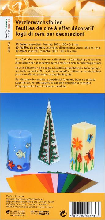 Image du produit Exagon 10 Feuilles Cire Colore
